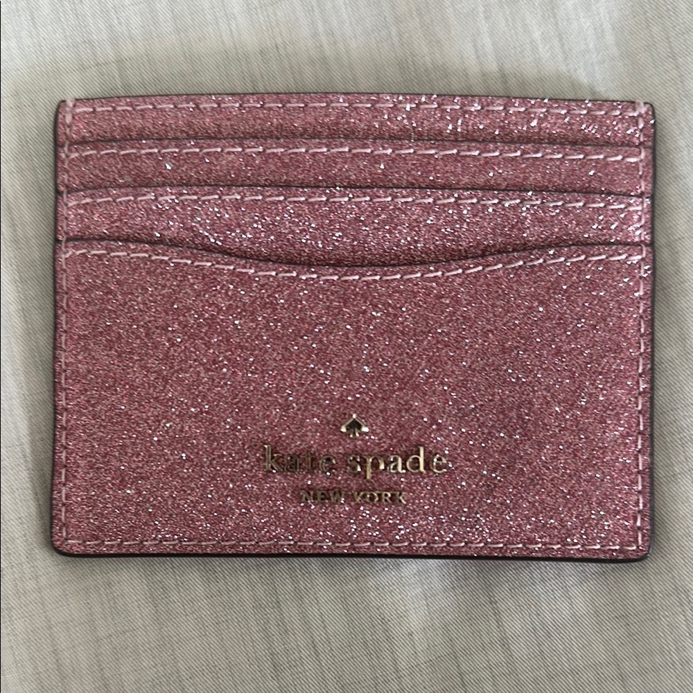 Kate Spade Rose Glitter Card Holder